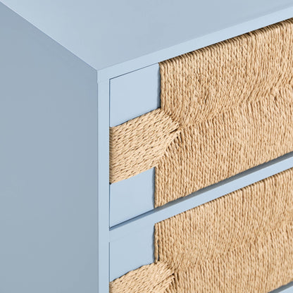 Lottie Woven 3 Drawer Chest - Sky Blue - DUSK