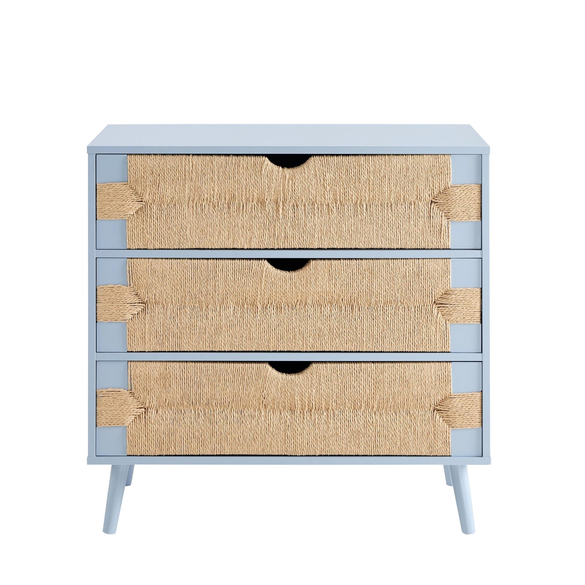 Lottie Woven 3 Drawer Chest - Sky Blue - DUSK