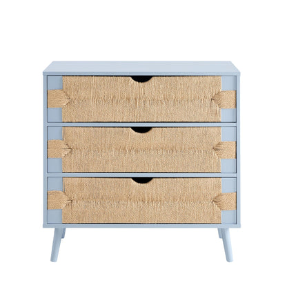 Lottie Woven 3 Drawer Chest - Sky Blue - DUSK