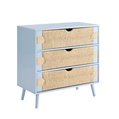 Lottie Woven 3 Drawer Chest - Sky Blue - DUSK