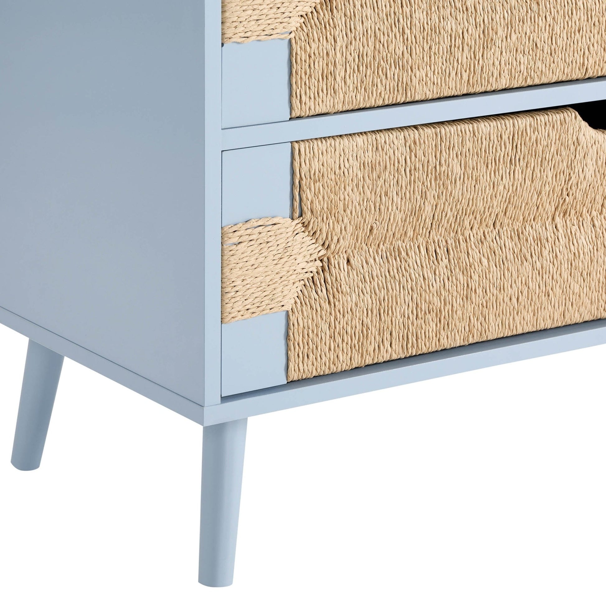 Lottie Woven 3 Drawer Chest - Sky Blue - DUSK
