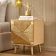 Lottie Woven Bedside Table with Door - Sand - DUSK