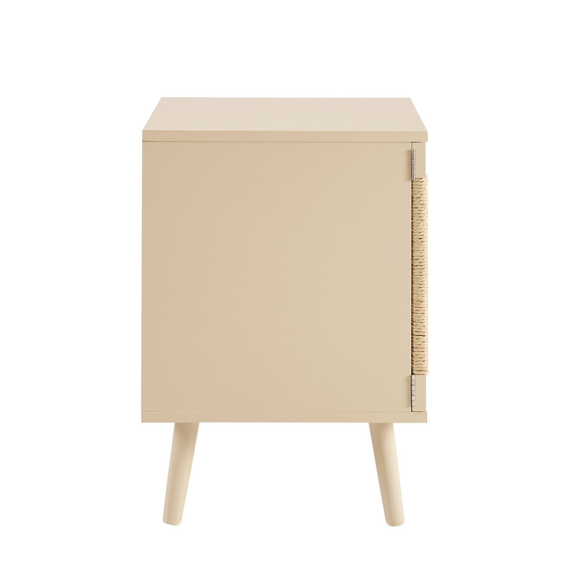 Lottie Woven Bedside Table with Door - Sand - DUSK