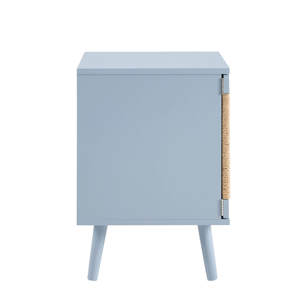 Lottie Woven Bedside Table with Door - Sky Blue - DUSK
