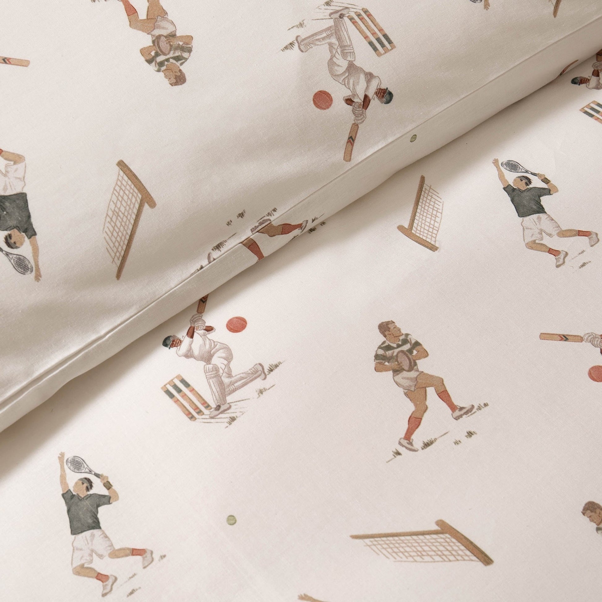 Luca Sporty 100% Cotton Kids Duvet Cover & Pillowcase Set - Taupe - DUSK