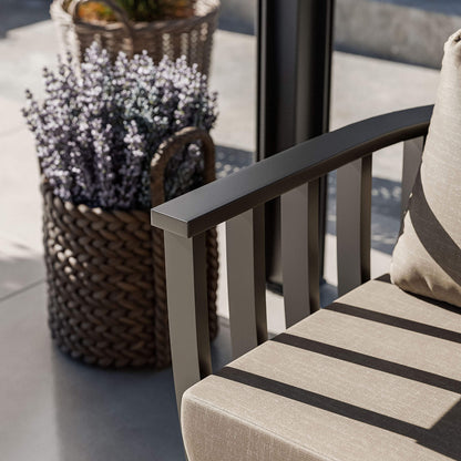 Lucca Outdoor 5 Seater Lounge Set with Coffee Table - Black - DUSK