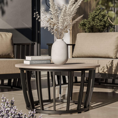 Lucca Outdoor 5 Seater Lounge Set with Coffee Table - Black - DUSK