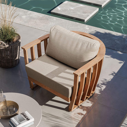 Lucca Outdoor 5 Seater Lounge Set with Coffee Table - Brown - DUSK