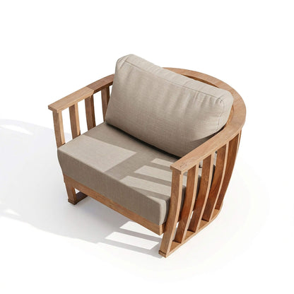 Lucca Outdoor 5 Seater Lounge Set with Coffee Table - Brown - DUSK