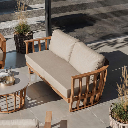 Lucca Outdoor 5 Seater Lounge Set with Coffee Table - Brown - DUSK