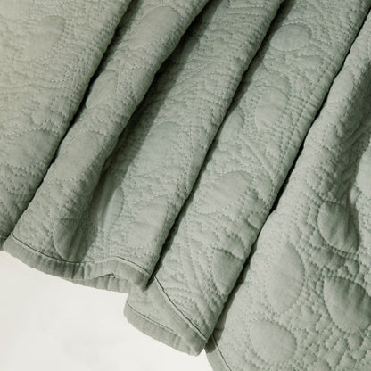 Lucerne Scallop Matelasse Bedspread - Forest Green - DUSK