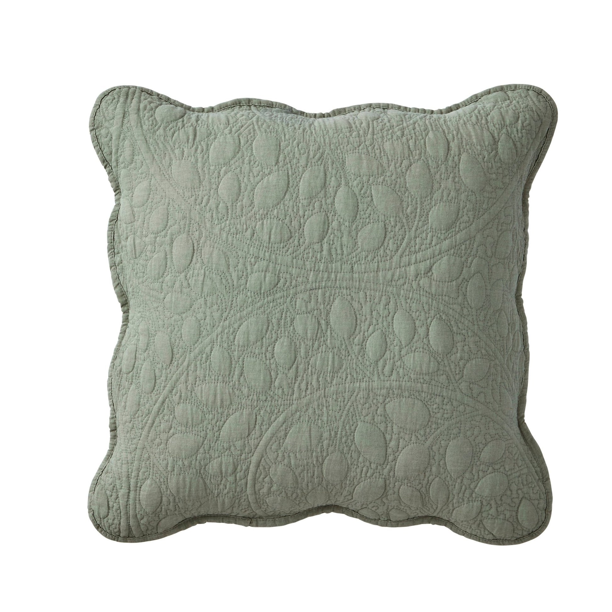 Lucerne Scallop Matelasse Cushion Cover - Forest Green - DUSK