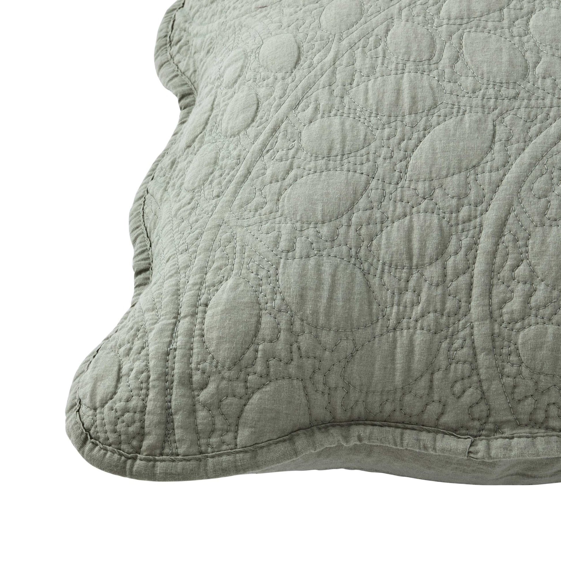 Lucerne Scallop Matelasse Cushion Cover - Forest Green - DUSK