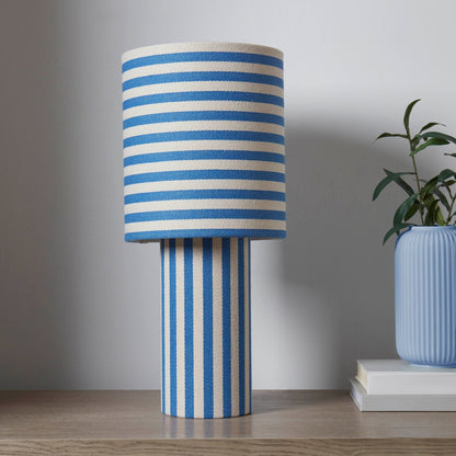 Lucia Striped Table Lamp - Blue/White - DUSK