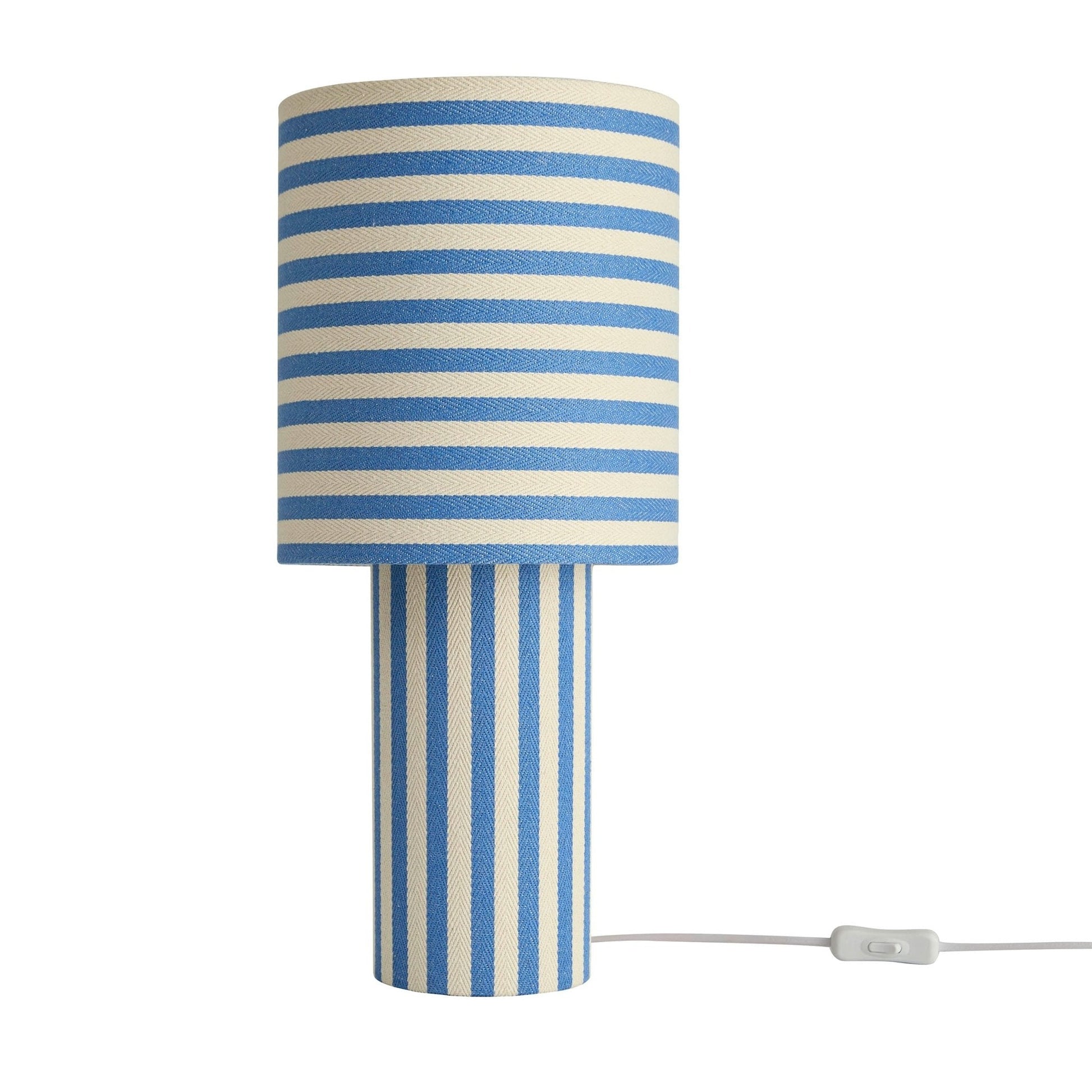 Lucia Striped Table Lamp - Blue/White - DUSK