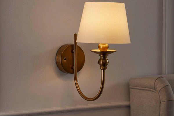 Lucille Ornate LED Rechargeable Wall Light - Brass - DUSK