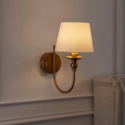 Lucille Ornate LED Rechargeable Wall Light - Brass - DUSK