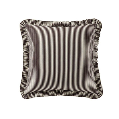 Lulu Cotton Frill Stripe Edge Sofa Cushion Cover - Chocolate - DUSK