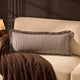 Lulu Cotton Frill Stripe Edge Sofa Cushion Cover - Chocolate - DUSK