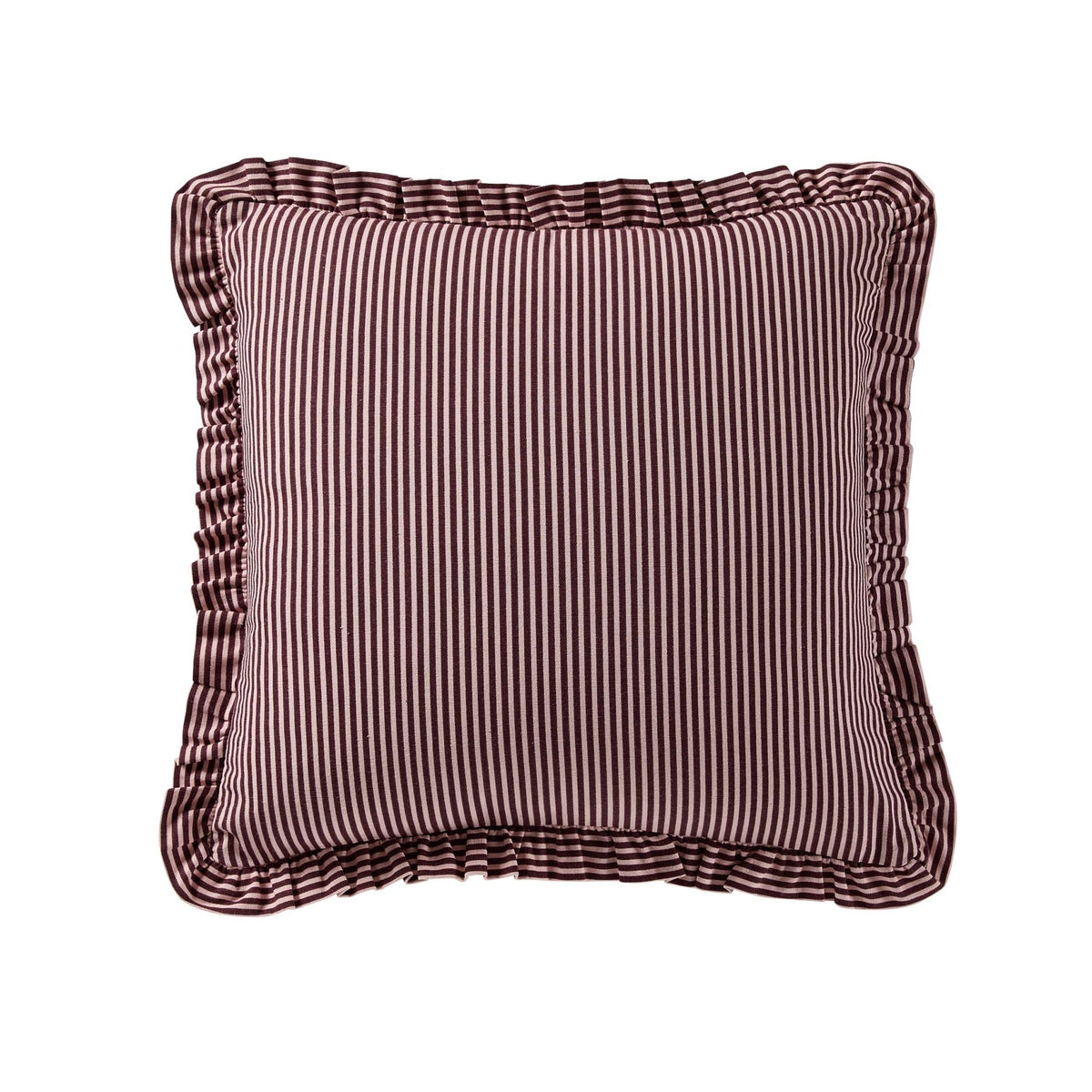 Lulu Cotton Frill Stripe Edge Sofa Cushion Cover - Pink - DUSK