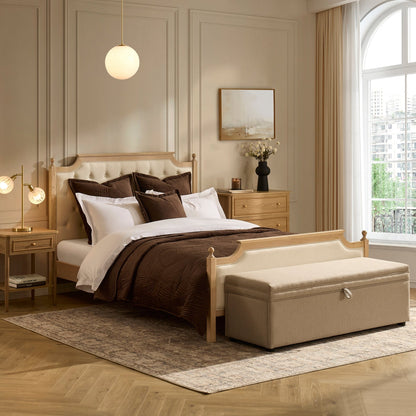 Luxor Bed Frame - Cream Linen - DUSK