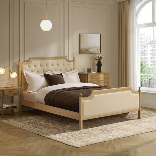 Luxor Bed Frame - Cream Linen - DUSK