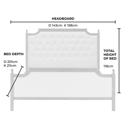 Luxor Bed Frame - Cream Linen - DUSK