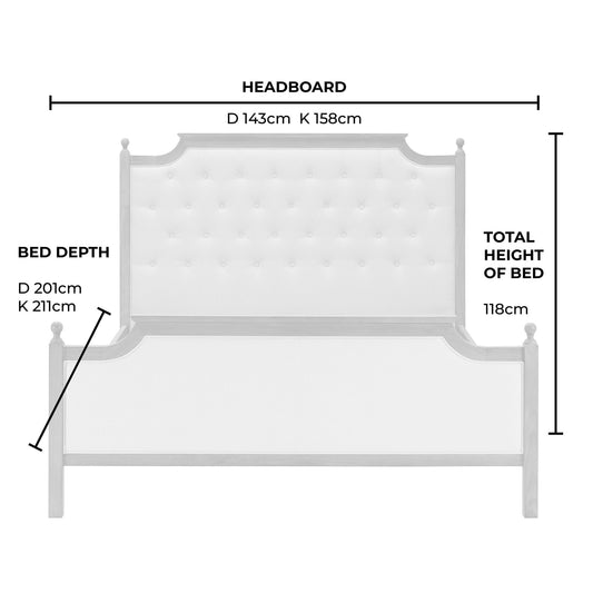 Luxor Bed Frame - Cream Linen - DUSK