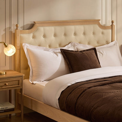 Luxor Bed Frame - Cream Linen - DUSK