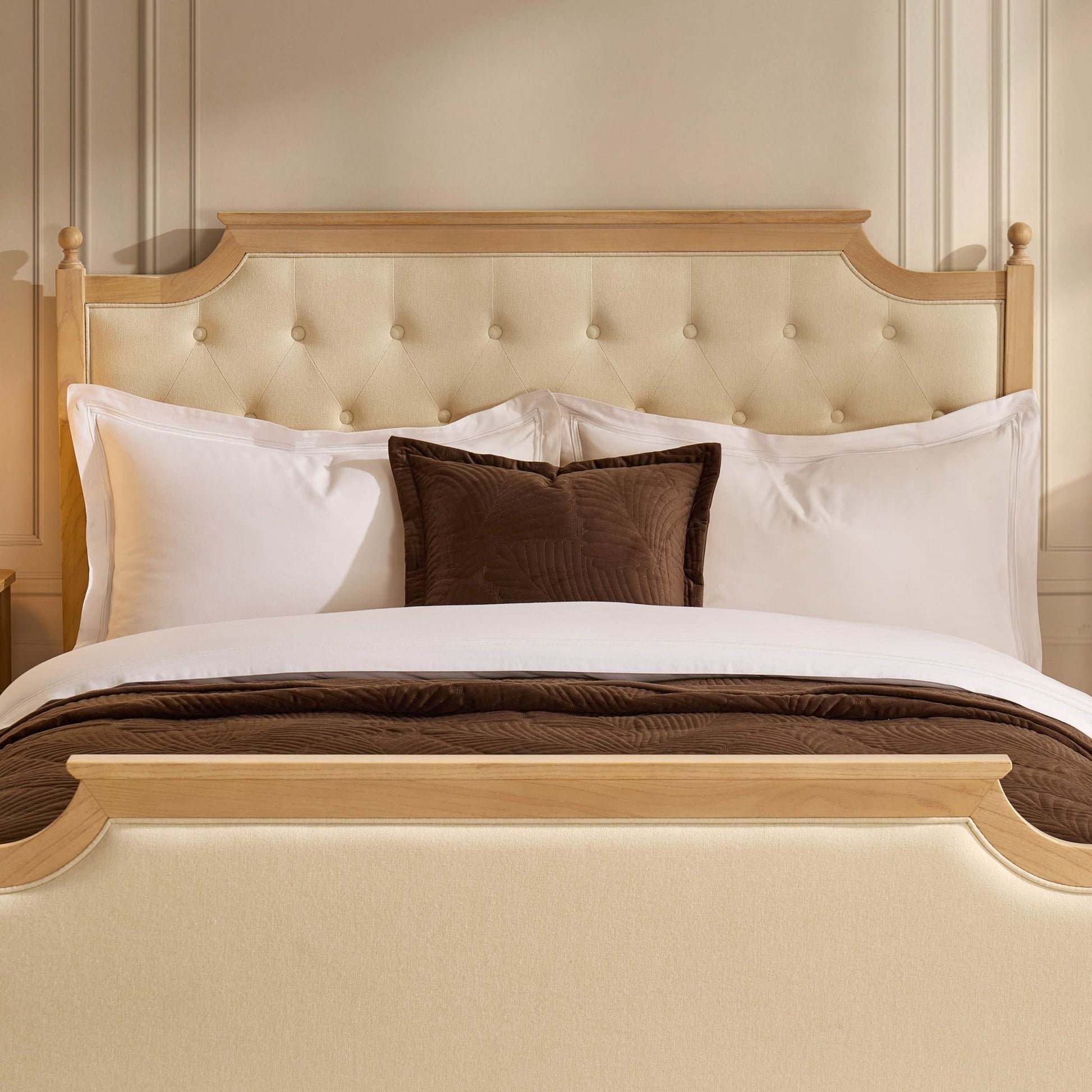 Luxor Bed Frame - Cream Linen - DUSK