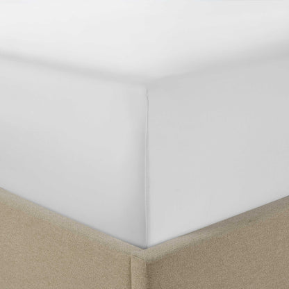 Lyla Lyocell Blend Plain Dye Fitted Sheet - White - DUSK