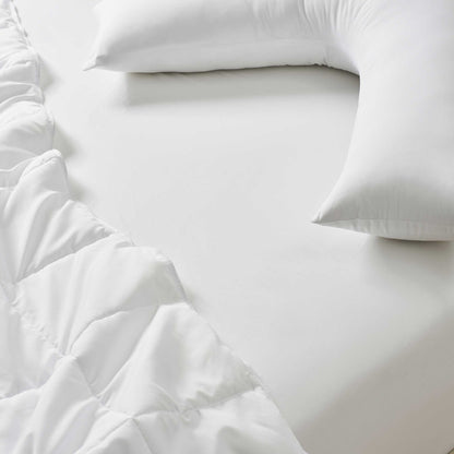 Lyla Lyocell Blend Plain Dye Fitted Sheet - White - DUSK