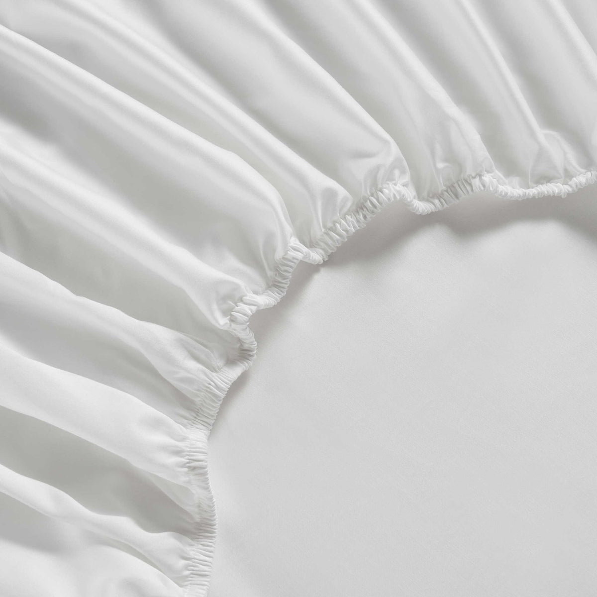 Lyla Lyocell Blend Plain Dye Fitted Sheet - White - DUSK