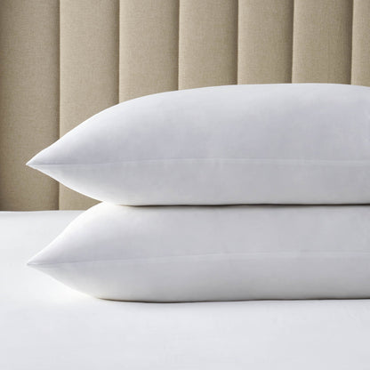 Lyla Lyocell Blend Plain Dye Pair of Classic Pillowcases - White - DUSK