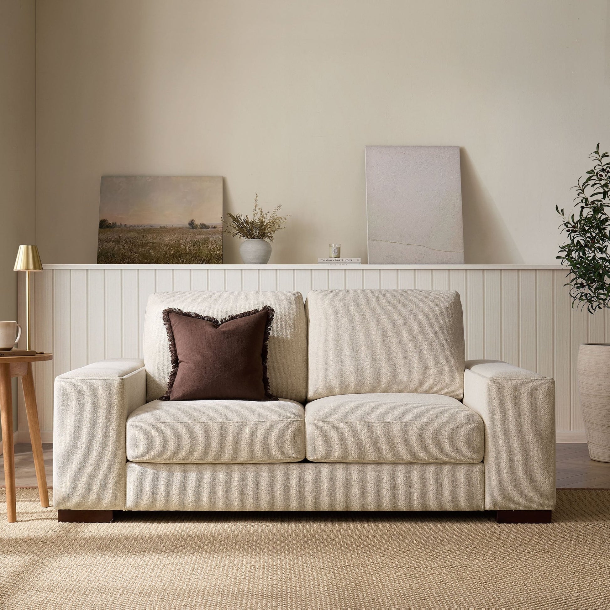 Lyon 2 Seater Sofa - Speckled Sand Boucle - DUSK