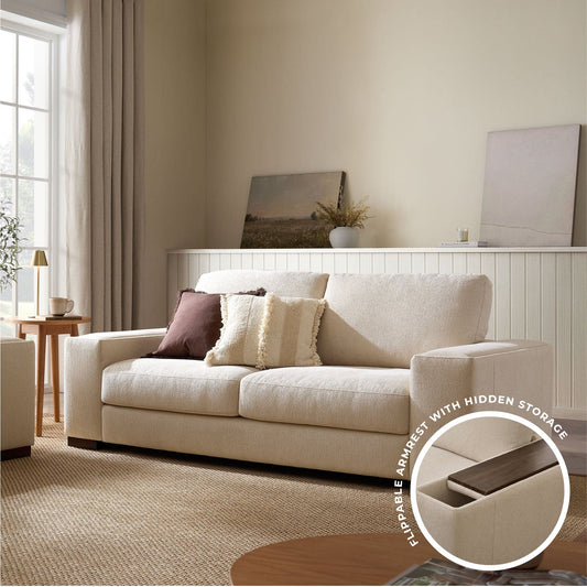 Lyon 3 Seater Sofa - Speckled Sand Boucle - DUSK