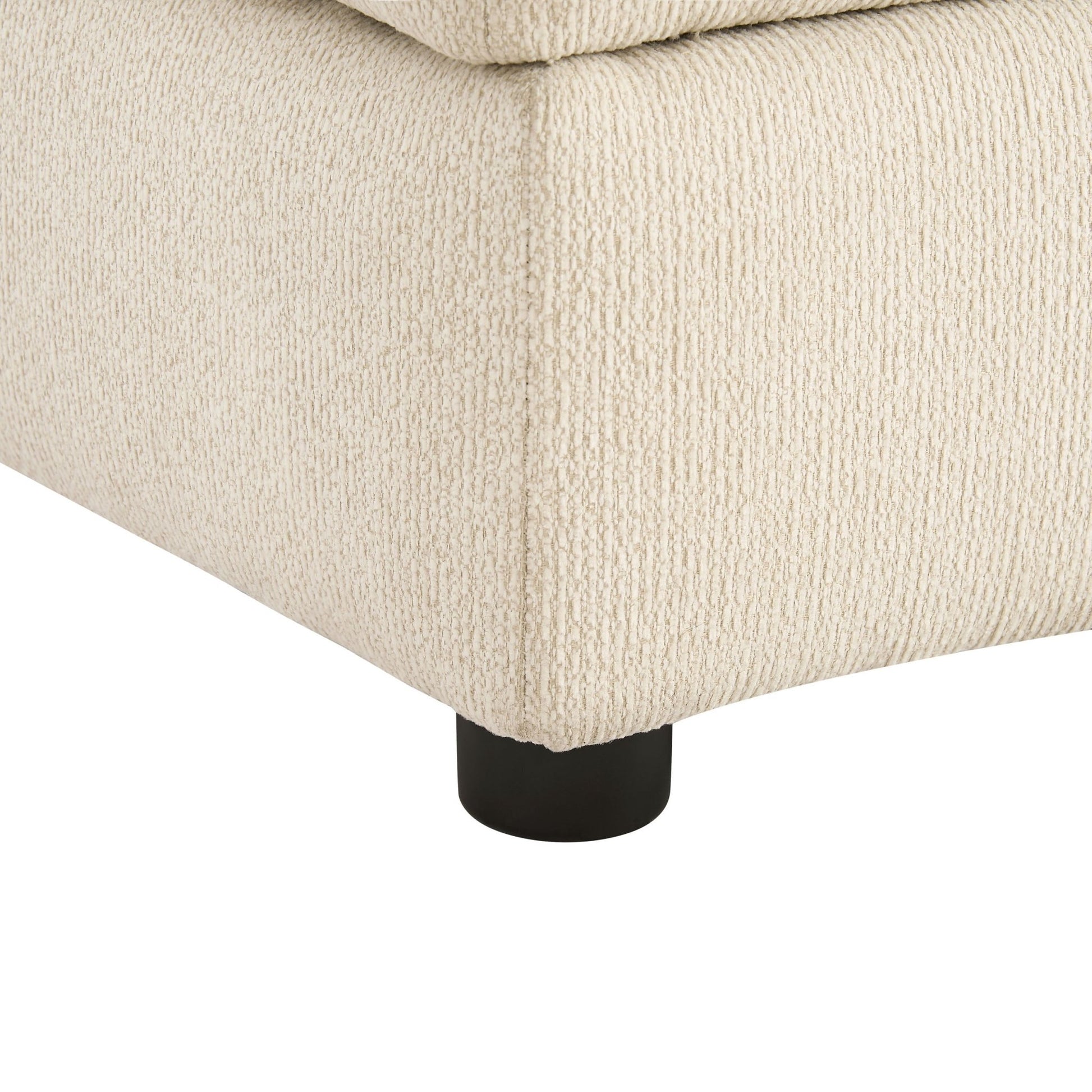 Lyon Pouffe - Speckled Sand Boucle - DUSK