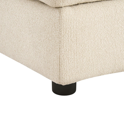 Lyon Pouffe - Speckled Sand Boucle - DUSK