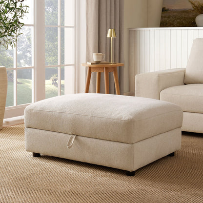 Lyon Pouffe - Speckled Sand Boucle - DUSK