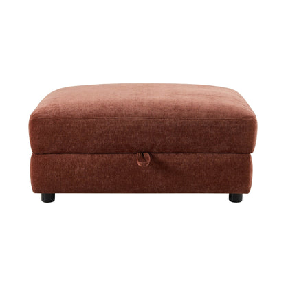 Lyon Storage Pouffe - Chenille Dark Rust - DUSK