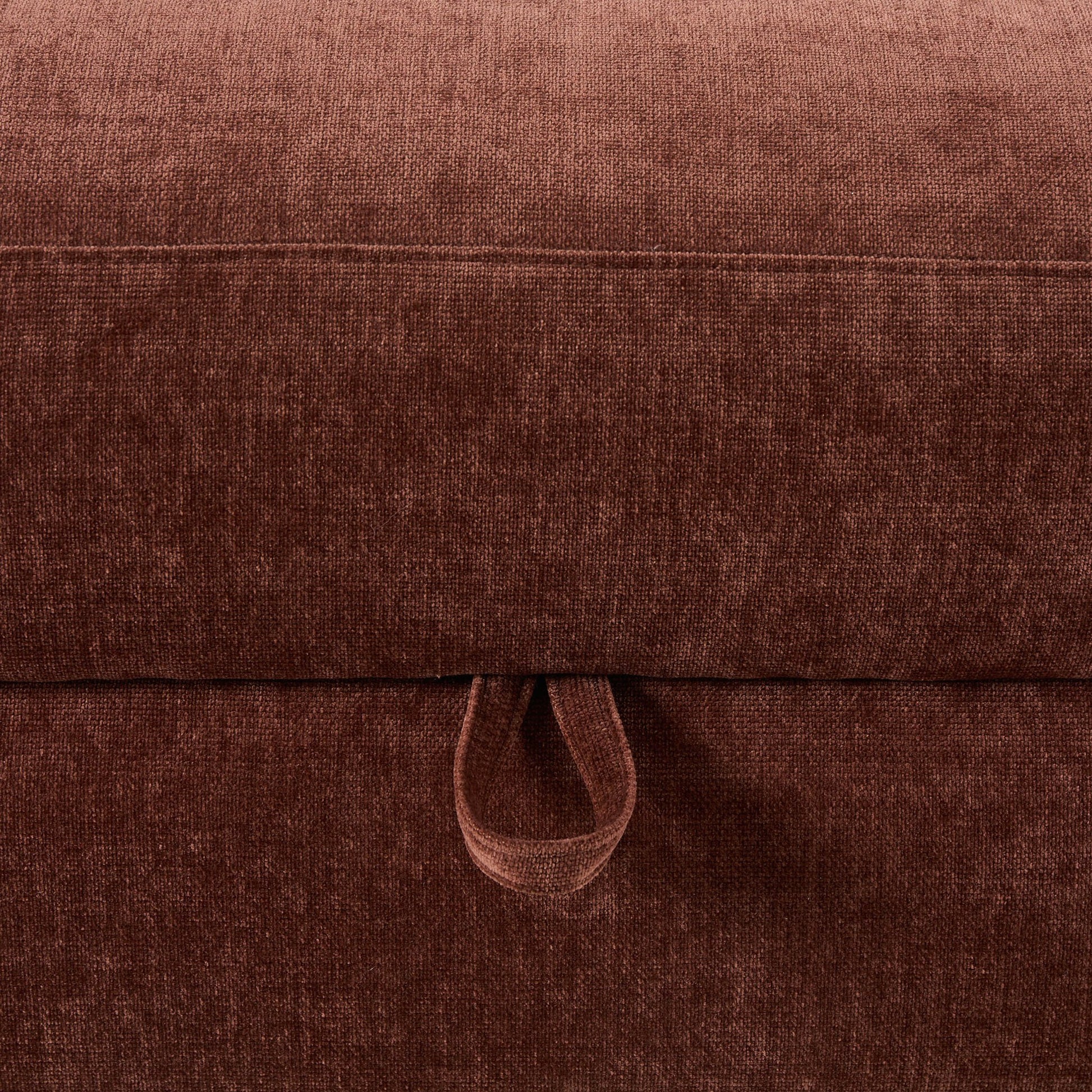 Lyon Storage Pouffe - Chenille Dark Rust - DUSK