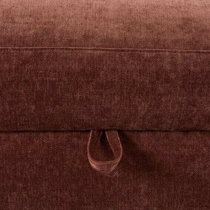 Lyon Storage Pouffe - Chenille Dark Rust - DUSK