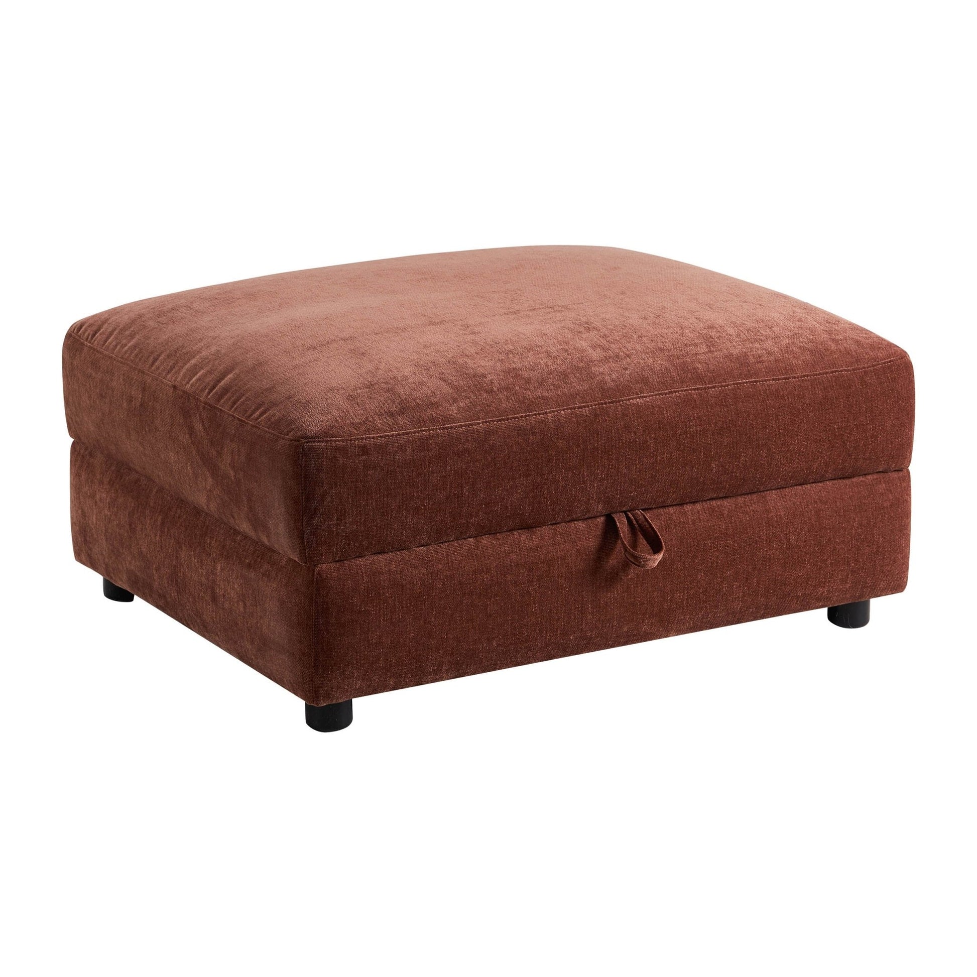 Lyon Storage Pouffe - Chenille Dark Rust - DUSK
