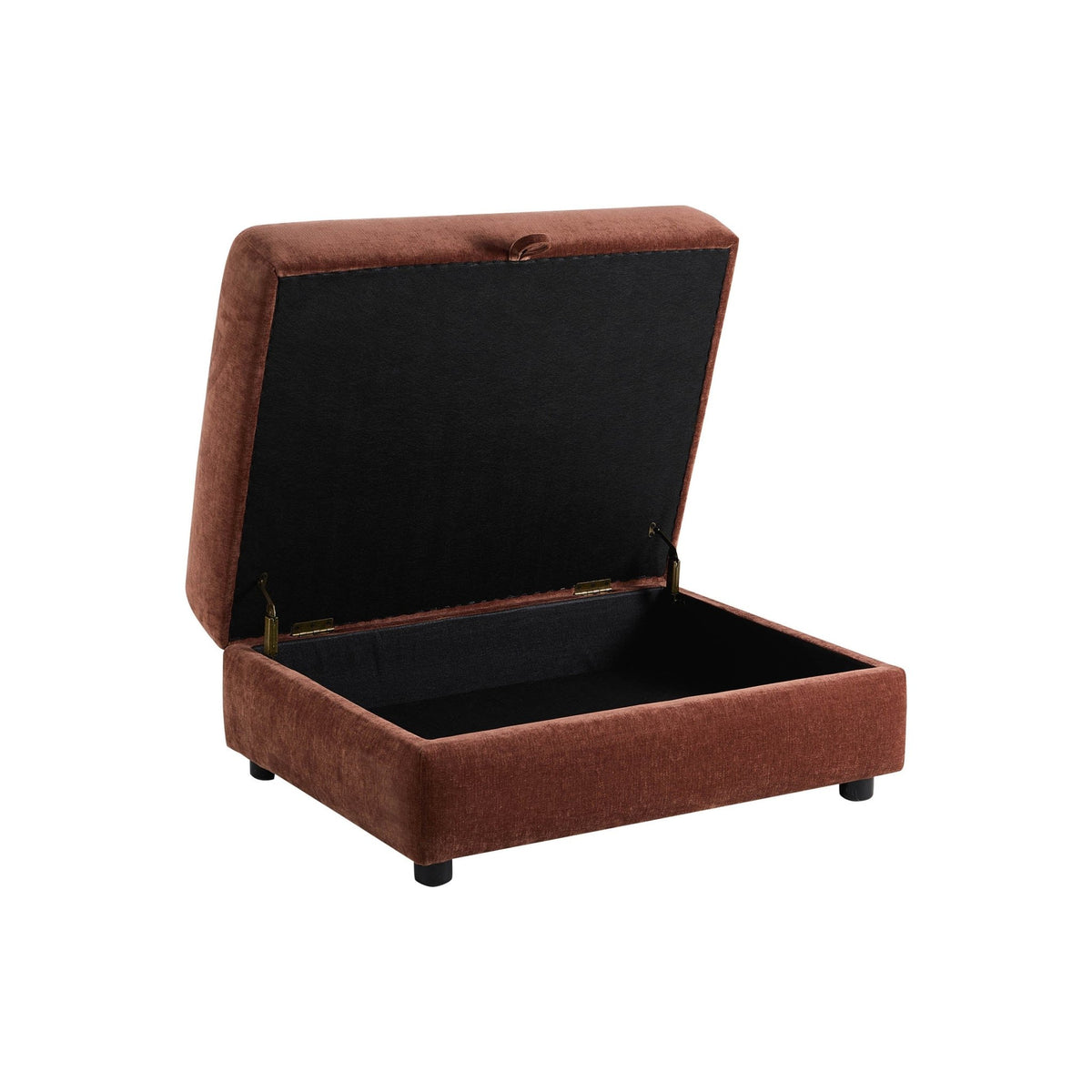 Lyon Storage Pouffe - Chenille Dark Rust - DUSK