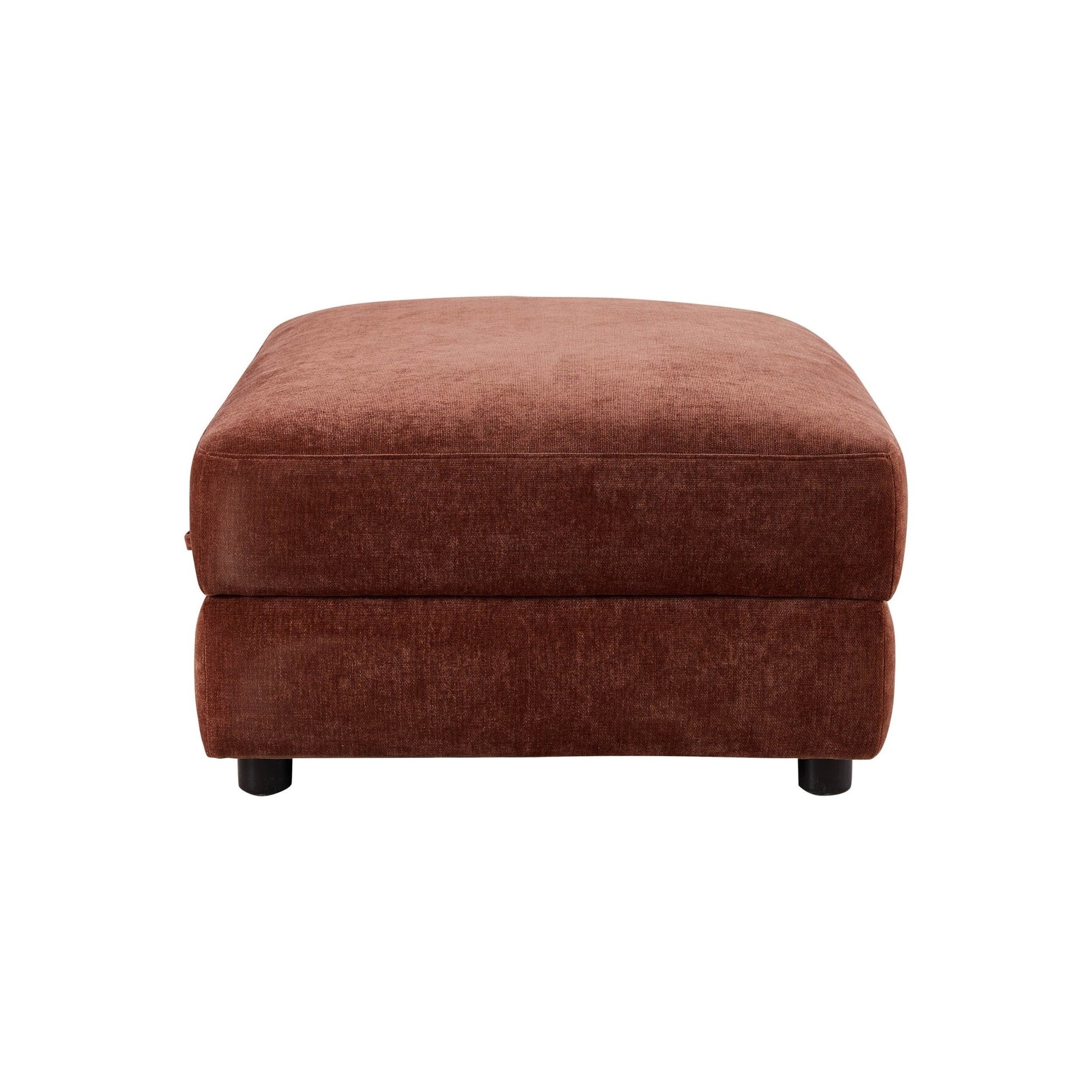 Lyon Storage Pouffe - Chenille Dark Rust - DUSK