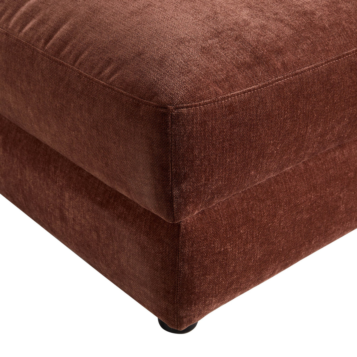 Lyon Storage Pouffe - Chenille Dark Rust - DUSK