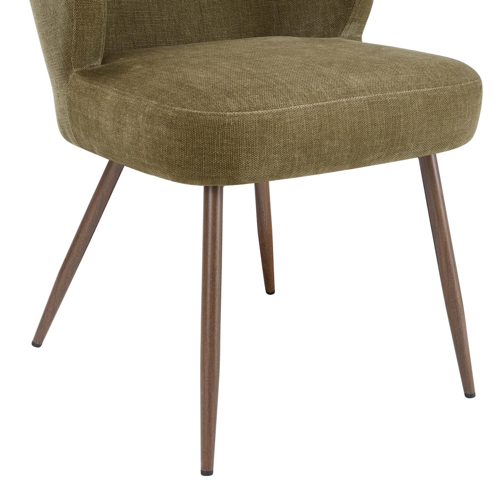 Mabel Set of 2 Dining Chairs - Chenille Olive - DUSK