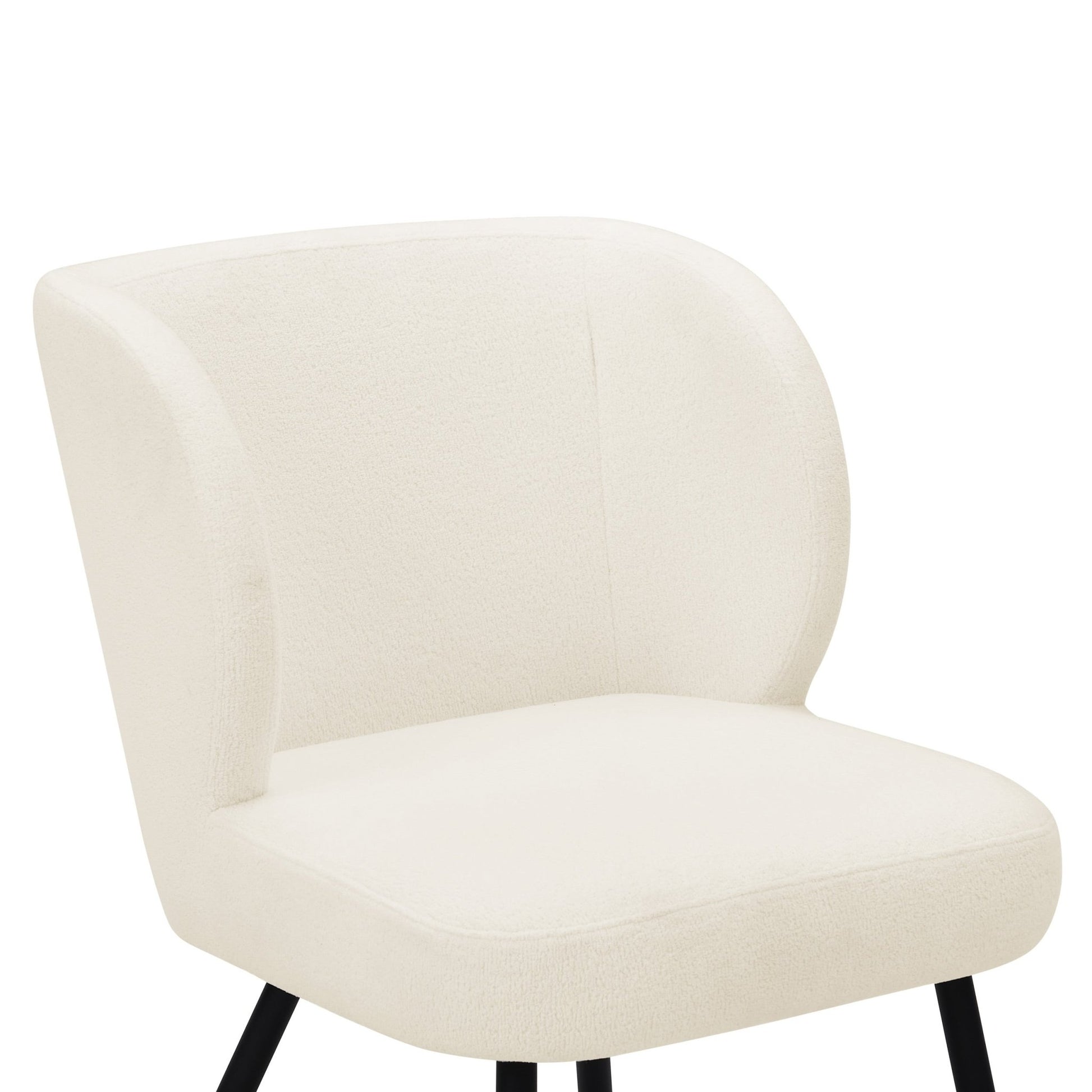 Mabel Set of 2 Dining Chairs - Linen Look - Teddy White - DUSK