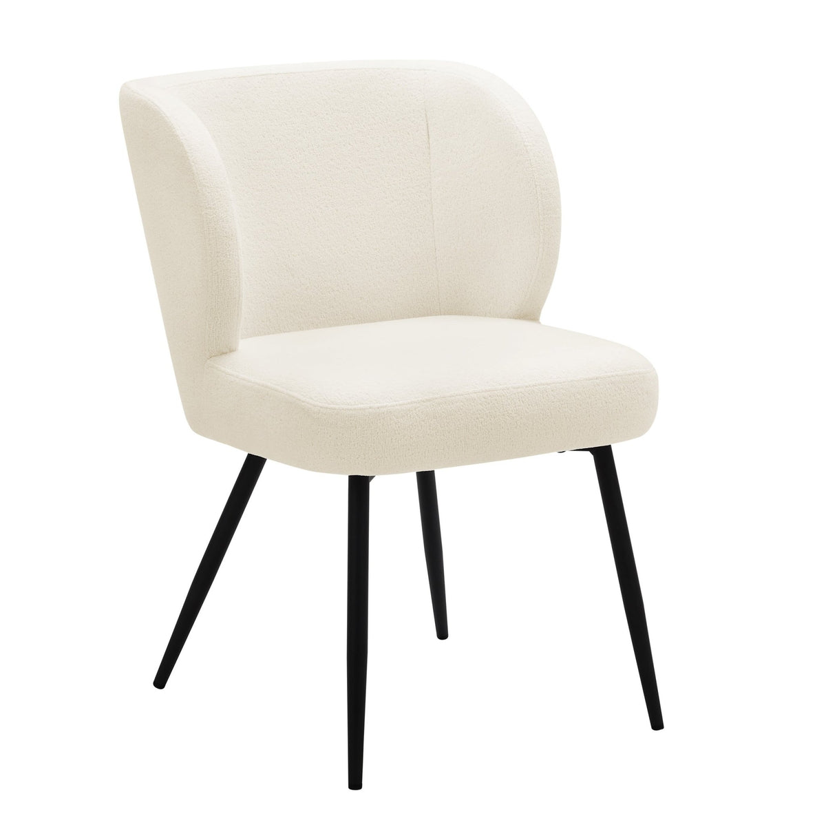 Mabel Set of 2 Dining Chairs - Linen Look - Teddy White - DUSK