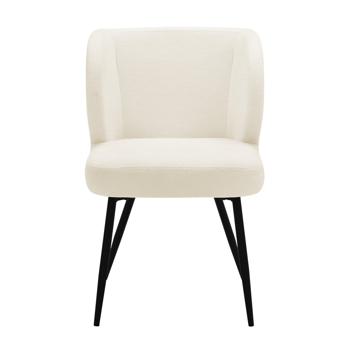Mabel Set of 2 Dining Chairs - Linen Look - Teddy White - DUSK